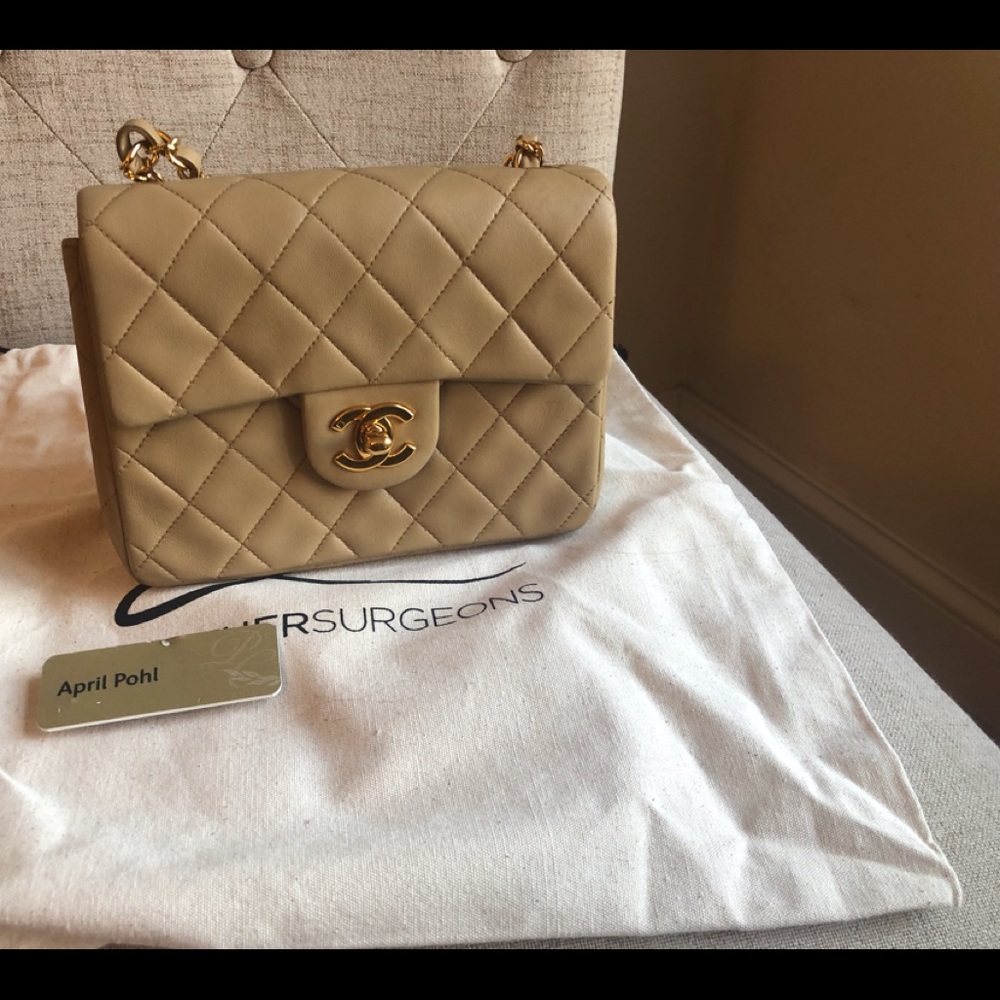 Vintage CHANEL Lambskin Mini Square Flap